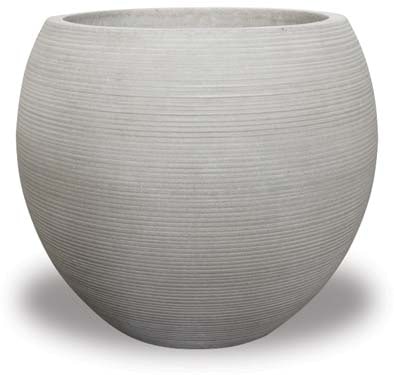 Prado grey short round planter, grey