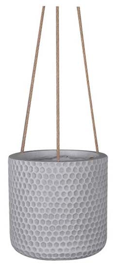 Prisma brown honeycomb hanging pot, white