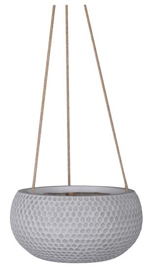 Prisma honeycomb hanging pot, white