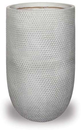 Prisma honeycomb pot with hole, white