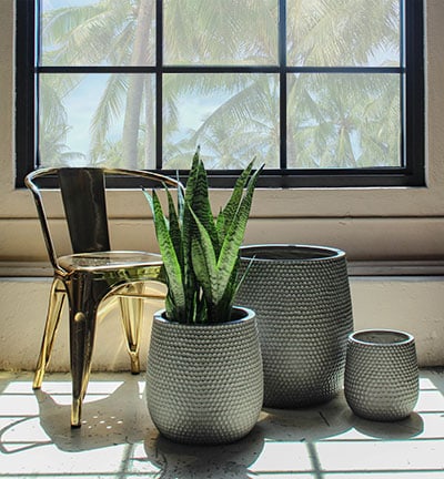 Prisma honeycomb round pot