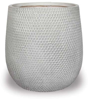 Prisma honeycomb round pot, white