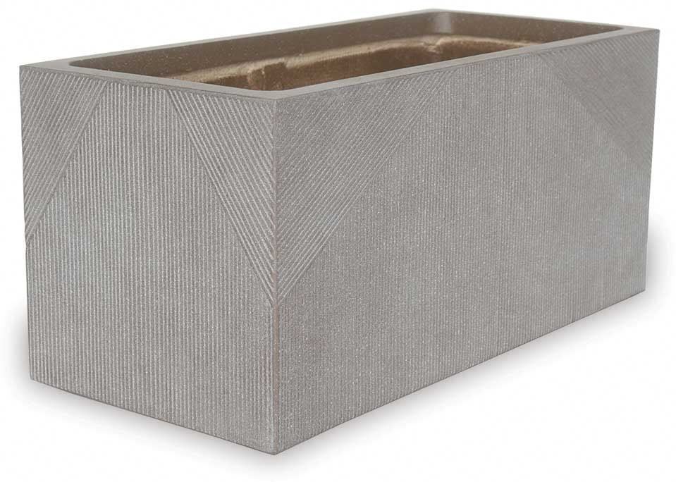 Prisma rectangle planter, brown
