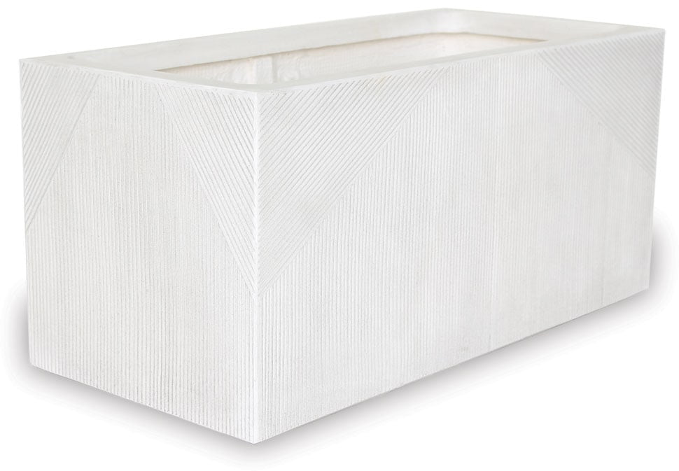 Prisma rectangle planter, white
