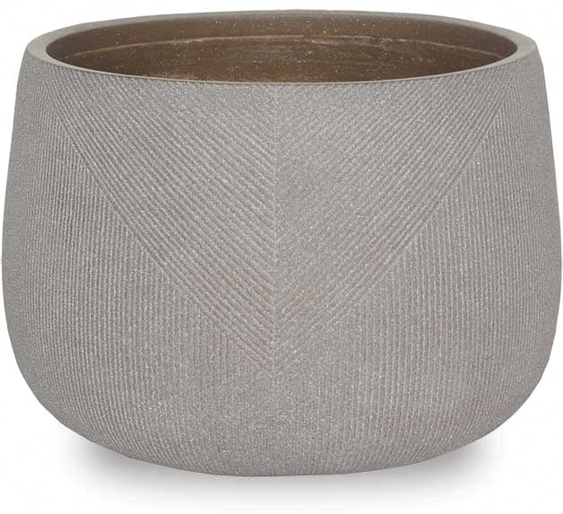 Prisma short round pot, brown