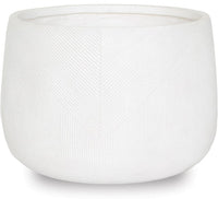 Prisma short round pot, white