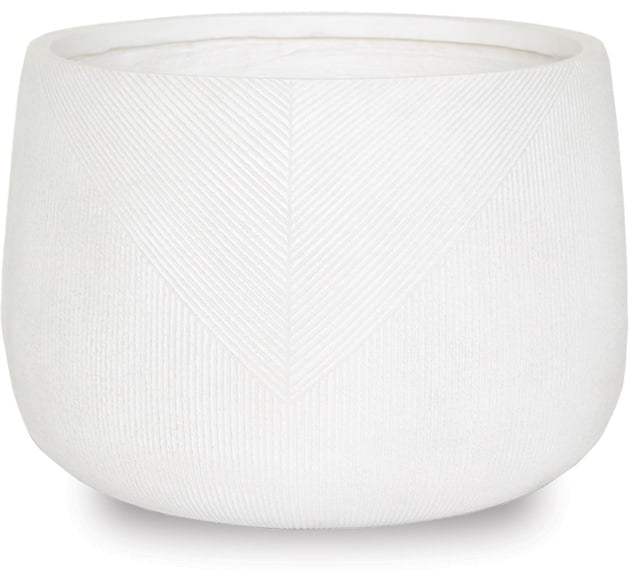 Prisma short round pot, white