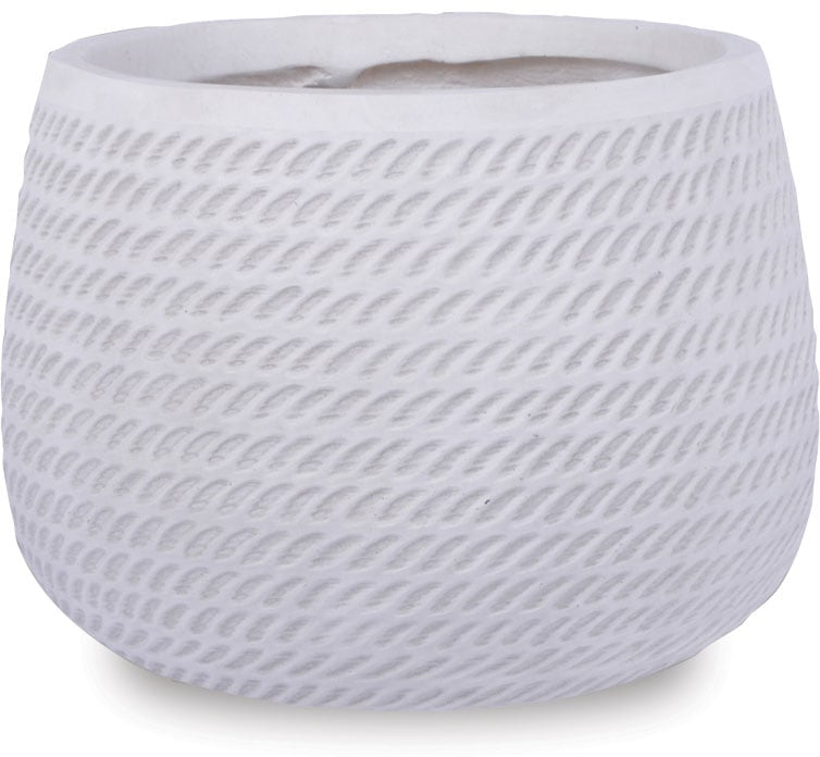 Senda short round pot, white