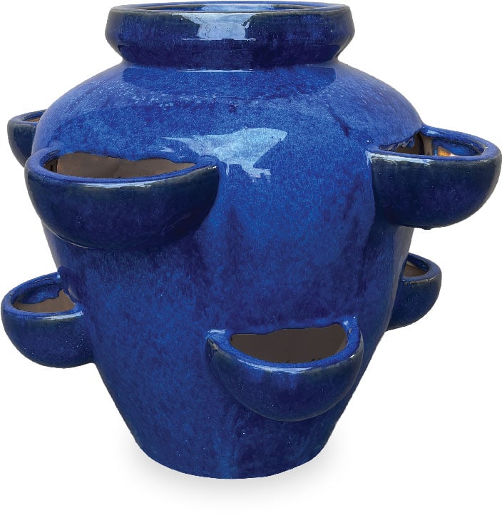 Sol biba strawberry planter, blue