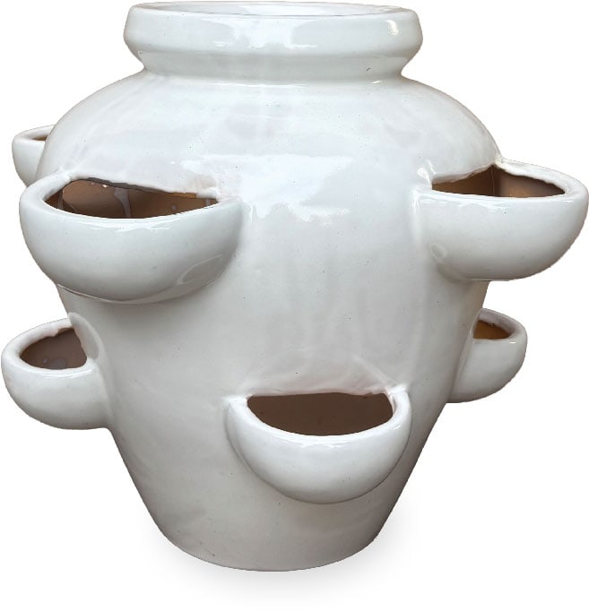 Sol biba strawberry planter, white