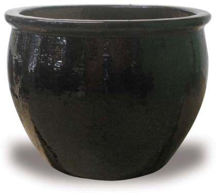 Sol black fishbowl planter, black