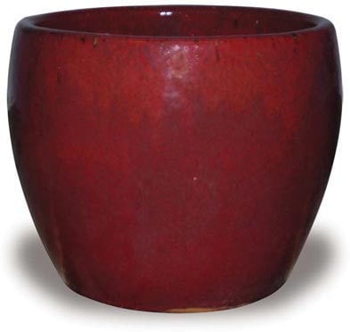Sol blue belly planter, red