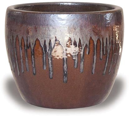 Sol blue belly planter, silver