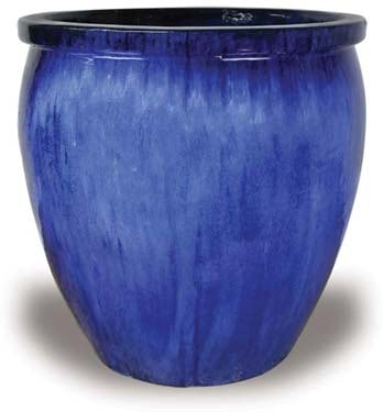 Sol blue fishbowl planter, blue