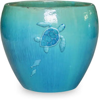 Sol blue seaturtle belly planter, blue