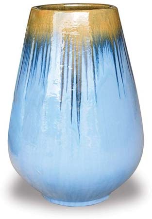 Sol blue tall teardrop pot, blue