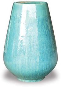 Sol blue tall teardrop pot, blue