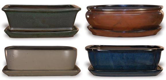 Sol bonsai pot with saucers