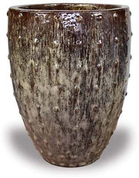 Sol bullet pot with dots, brown
