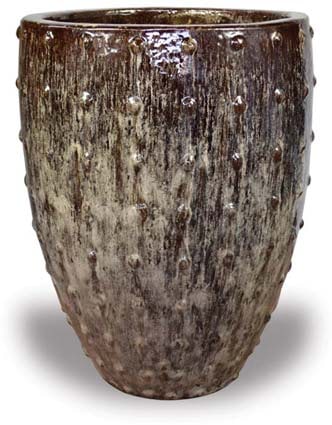 Sol bullet pot with dots, brown
