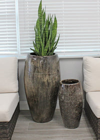 Sol bullet wafer planter, brown
