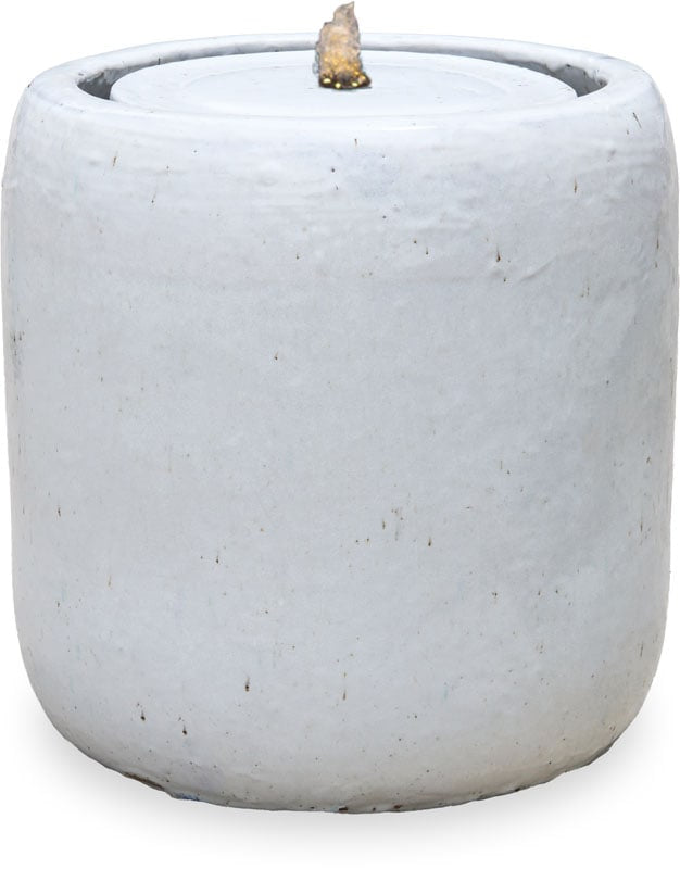 Sol cilindro fountain with LED light, white