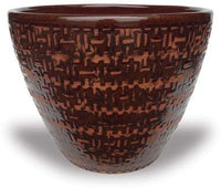Sol cone pot with basket, brown