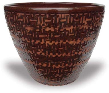 Sol cone pot with basket, brown