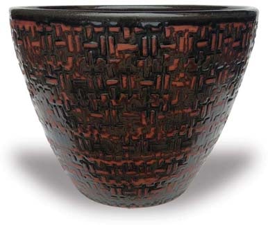 Sol cone pot with basket, green