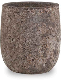 Sol copper round planter, white
