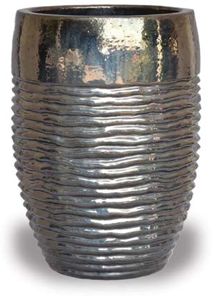 Sol egg rippled planter, black