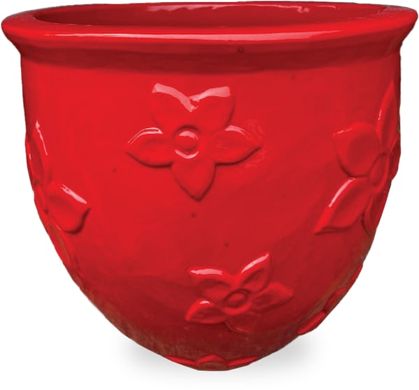 Sol flowers planter, red