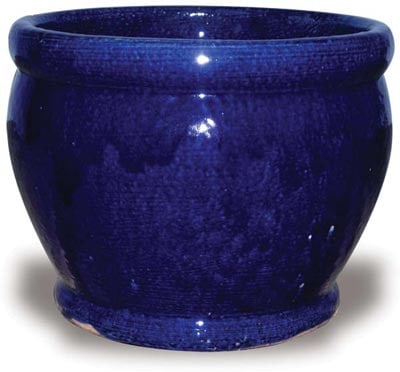 Sol footed belly planter, blue