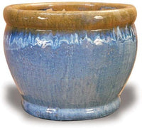 Sol footed belly planter, blue