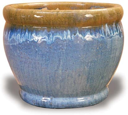Sol footed belly planter, blue