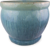 Sol footed belly planter, blue