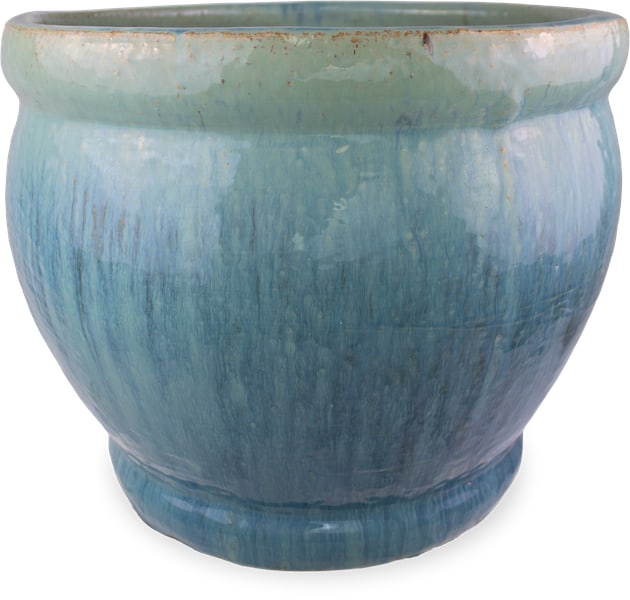 Sol footed belly planter, blue