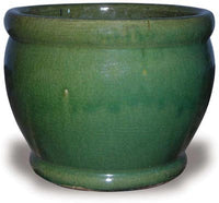 Sol footed belly planter, green