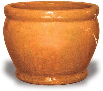 Sol footed belly planter, honey