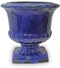 Sol footed planter, blue