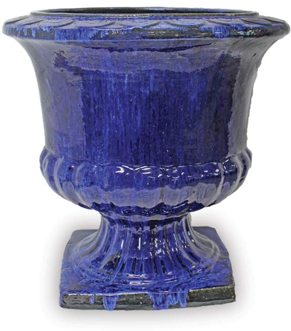 Sol footed planter, blue