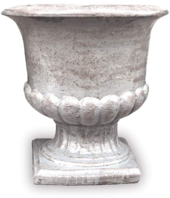 Sol footed planter, white