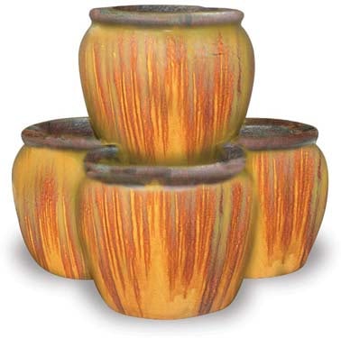 Sol four cup strawberry planter, black gold on honey