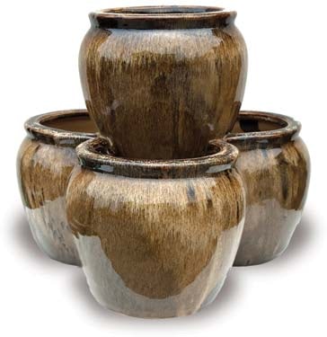 Sol four cup strawberry planter, brown