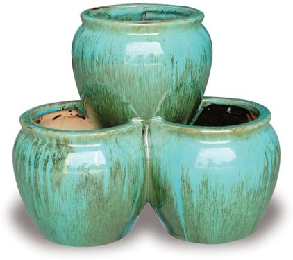 Sol four cup strawberry planter, green
