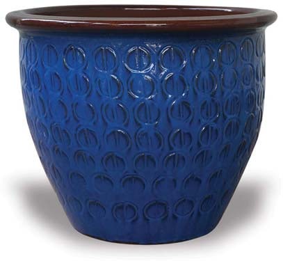 Sol garden pot with coffee bean, blue