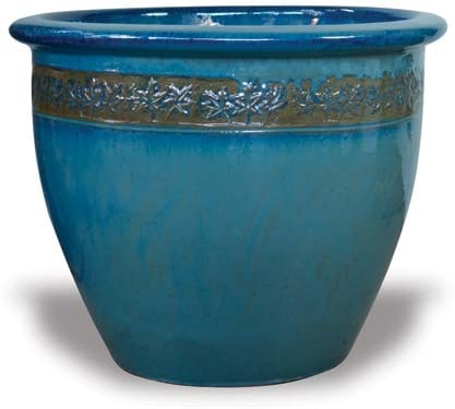 Sol garden pot with maple leaf, green