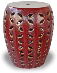 Sol garden seats planter with cutouts, red