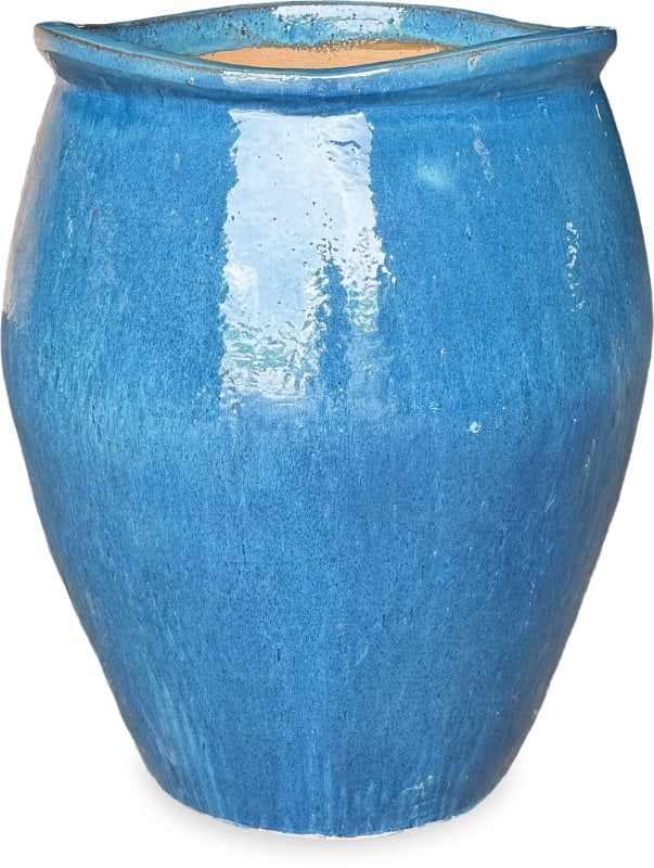 Sol glaze caldera jar, blue