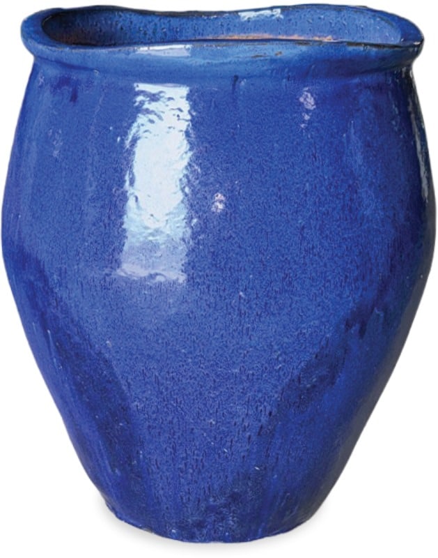 Sol glaze caldera jar, blue
